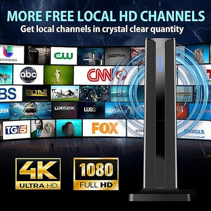 HDTV-Innenantenne mit 3M-Stick-Basis Verstärkte TV-Antenne mit großer Reichweite und Signalverstärker für den Empfang kostenloser lokaler Sender Der Signalempfang kann je nach Region und Signalstärke variieren.