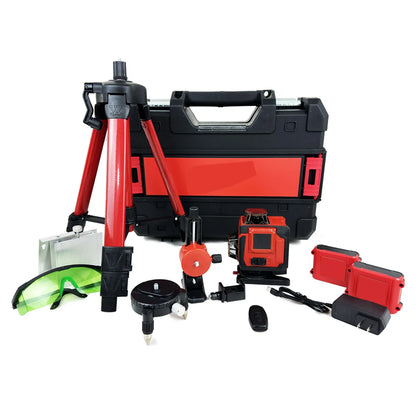 Professionelle Outdoor-Laser-Wasserwaage mit grüner Linie und horizontalen und vertikalen Linien Präzise automatische Kalibrierung Werkzeug in Profiqualität für Bau und Gartenarbeit