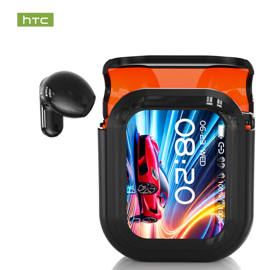 Für HTC NE20 AI True Wireless Gaming-Headset für Bluetooth 6.0 LCD-Display HD-Klangqualität Modische Ohrhörer Kopfhörer Geräuschunterdrückung