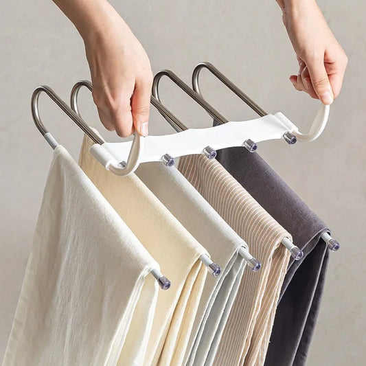 6-in-1-Kleiderständer aus Metall für das Wohnzimmer, glänzender Organizer mit Regalen und Schrankaufbewahrung zum Ordnen von Kleidung