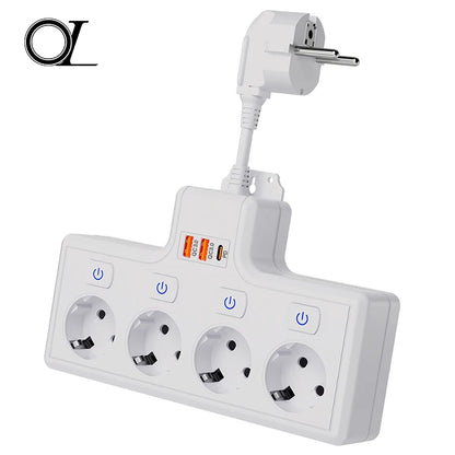 Wholesale Outlet Extender Power Strip with USB Outlet Extender Surge Protector Electric EU Power Strip Extension Cable Socket