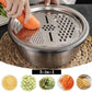 3-in-1-Multifunktionssieb-Set aus Edelstahl, inklusive Schüssel/Sieb/Schneider, ideal zum Waschen von Reis, Obst und Gemüse, unverzichtbar in jeder Küche