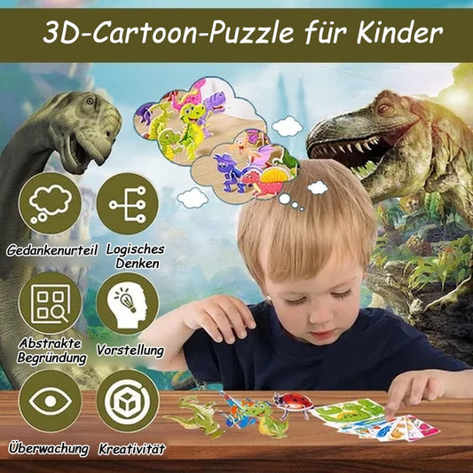 🧩 KAUF 3 ERHALT 4! ✨ 3D-CARTOON-PUZZLE - 57 Teile mit Leuchtfarben, Förderung von Kreativität und räumlichem Denken bei Kindern ab 4 Jahren 🎨👧