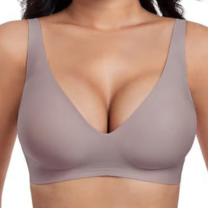 Nahtloser Push-up-BH mit tiefem V-Ausschnitt und ohne Bügel