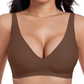 Nahtloser Push-up-BH mit tiefem V-Ausschnitt und ohne Bügel