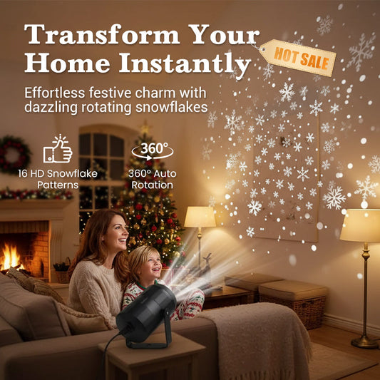 🌲 Weihnachts-Essentials 💡 LED-Schneeflocken-Projektorlampe