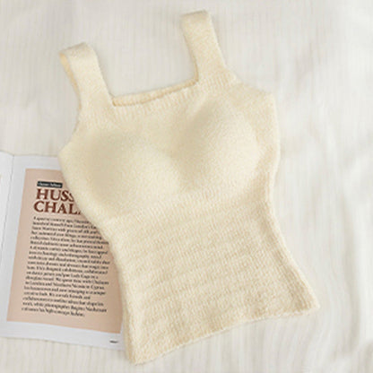 Bequemes, weiches, flauschiges Strick-Tanktop für Dame