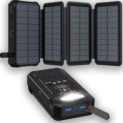 20000 mAh Solar-Powerbank mit LED-Taschenlampe