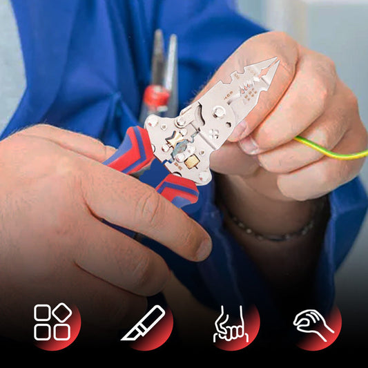 Klappbare Multifunktions-Abisolierzange für Elektriker mit integrierter Spannungsprüfungsfunktion