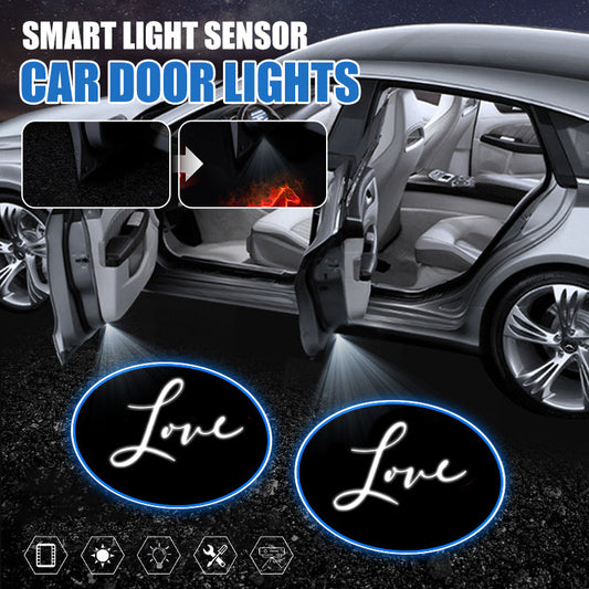 Autotür-Lichtprojektor, wiederaufladbares HD-Willkommens-Höflichkeits-Geisterschatten-LED, universell passend für Autos und SUVs, 2er-Pack