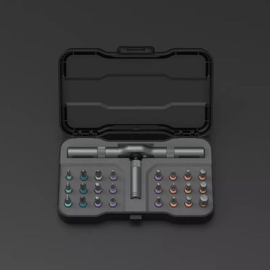 24-teiliges DIY-Schraubendreher-Set, 1 Set umschaltbare Schraubendreherform, magnetisches Schraubendreher-Set, kompaktes und tragbares Ratschen-Schraubendreher-Set, Werkzeugkasten für Reparaturen im Haushalt