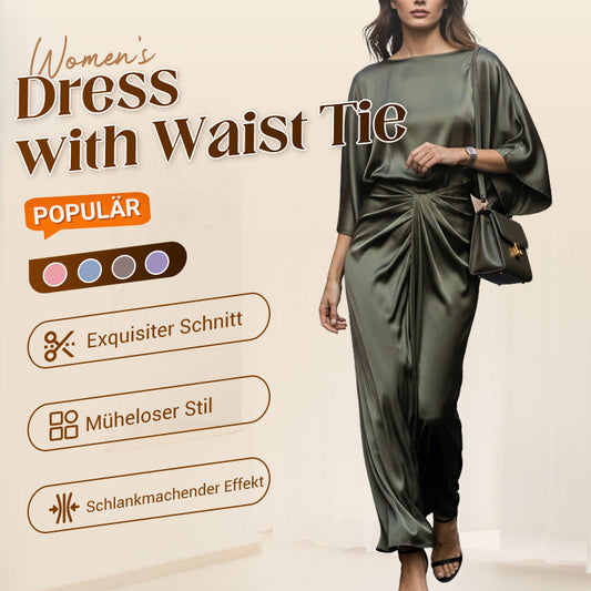 Modernes Kleid im Lounge-Stil mit Taillengürtel